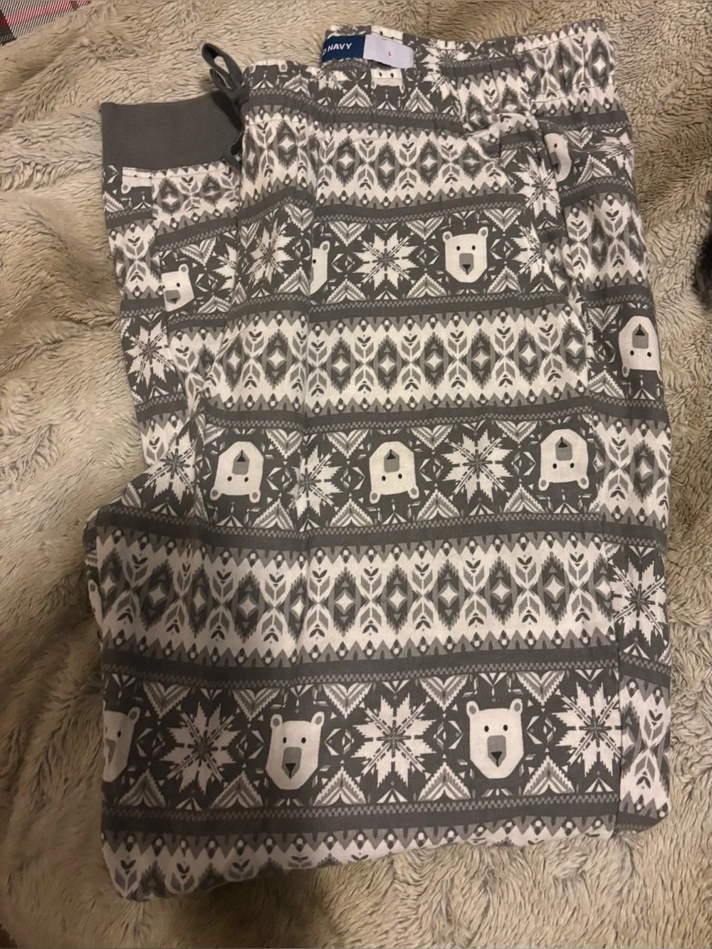 Old Navy 100% cotton fair isle large pajama pants